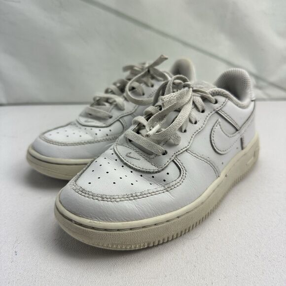 Nike Air Force 1 Low LE, DH2926-111 Triple White Leather Sneaker, Shoe Size 13C - Picture 1 of 12